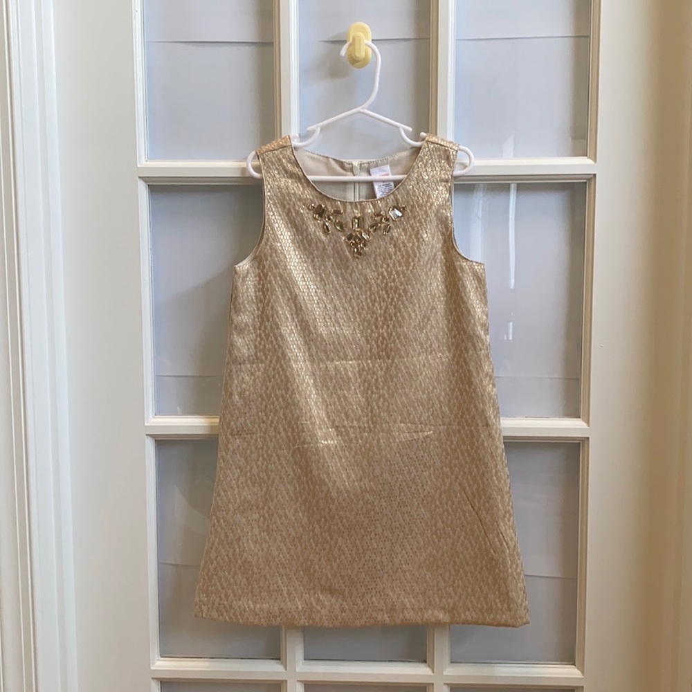 NWT Gymboree girls size 7 gold formal dress.